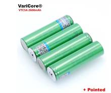 Varore vtc5a 2600mah 3.6v 18650 bateria de lítio 30a descarga para baterias usadas + ponta 2024 - compre barato