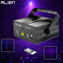 ALIEN-miniproyector de luz láser RGB con punto de estrella, dispositivo de iluminación de escenario con efectos para DJ, Fiesta Disco, luces de Espectáculo de Música de Navidad con control remoto IR 2024 - compra barato