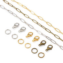 Magibeads 9m Brass Link Flat Oval Cable Paperclip Chain Necklace Bracelet Making Jewelry Kits Jump Ring Lobster Claw Clasp 2024 - buy cheap