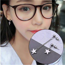 Korean Fashion Asymmetrical Star Earrings Five-Pointed Star Temperament Alloy Earrings Women's Jewelry 2024 - buy cheap