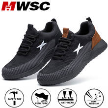 MWSC Safety Work Shoes For Men Steel Toe Cap Anti-smashing Working Boots Breathable Outdoor Construction Shoes Work Big Size 48 2024 - buy cheap