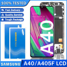 Pantalla LCD 100% Original para SAMSUNG Galaxy A40, 2019, A405, AMOLED con Marco, digitalizador de pantalla táctil, piezas de reparación 2024 - compra barato
