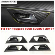 Tirador de puerta Interior, pomo Protector de cuencos, cubierta embellecedora para Peugeot 5008 5008GT 2017 - 2021 ABS, fibra de carbono/Interior mate 2024 - compra barato