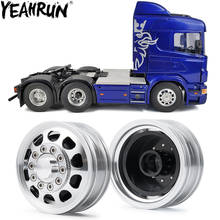 Yeahrun 1/14 tamiya cubo de roda cnc metal beadlock rodas para tamiya rc reboque trator arraste caminhão rodas dianteiras 2024 - compre barato