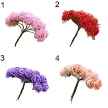 2.5cm Colorful Foam Artificial Wrist Flower Fake Rose Bouquet Wedding Party Home Office Desktop Garden Balcony Decor 2024 - buy cheap