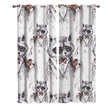 Cartoon Raccoons Animals Window Curtains Curtains for Living Room Decorative Items Living Room 2024 - buy cheap