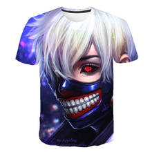 Camiseta 3d tóquio ghoul t camisa das mulheres dos homens camisa de sangue casual ken kaneki impresso japão anime topos t roupas menino menina das crianças 2024 - compre barato