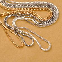 100m Box Chain Findings 1.9mm 2.4mm Chains Silver KC Gold Plated for Jewelry Making BC-002 2024 - buy cheap