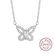 Butterfly 2ct Marquise Cut white Sapphire Pendant Necklace With 45cm Chain 925 Silver Wedding Necklace for Women girl Jewelry 2024 - buy cheap