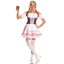 Sexy German Oktoberfest Beer Girl Costume Bavarian Beer Festival Beer Maid Pink Sweet Dress 2024 - buy cheap