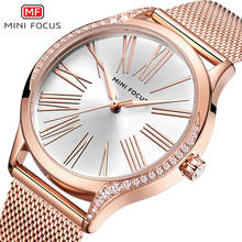 Mini foco de luxo moda feminina relógios senhora rosegold aço inoxidável quartzo relógios pulso vestido feminino relógio menina montre femme 2024 - compre barato