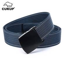 CUKUP New Design Black Automatic Buckle Metal Male Waistbands High Quality Canvas Belt Jeans Accessories Men 3.8cm Width CBCK161 2024 - buy cheap