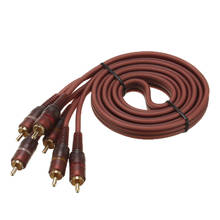 Cabo de áudio composto 3rca macho para 3 rca macho, conector de vídeo e áudio, 3x, rca, seis fios banhados a ouro, cabeça com escudo 2024 - compre barato