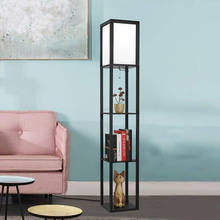 Ganeed LED Shelf Floor Lamp Wooden Storage Standing Lighting for Bedroom Living Study Reading Room Home 2024 - buy cheap