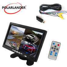 Monitor de coche TFT LCD de 7 pulgadas, entrada de vídeo de 4 canales para cámara de visión trasera, DVD, GPS, con Control remoto, 800X480, reposacabezas 2024 - compra barato