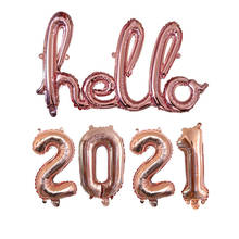 Hello New Year Decorations for Home Merry Christmas Balloons Happy New Year Banner 2021 Merry Christmas Decorations Navidad 2020 2024 - buy cheap