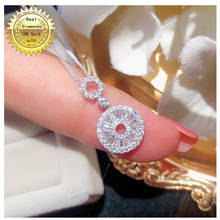 Collar de diamantes naturales de oro blanco de 18K 100%, todos los usos, Diamante de 0,45 CT y con certificado HM055 2024 - compra barato