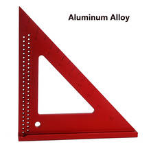 Régua métrica de liga de alumínio, régua triangular de precisão para carpintaria, furo quadrado, posicionamento, escrita, ferramenta de medição régua 2024 - compre barato