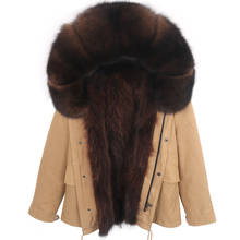 2020 New Real Fur Parka Women Winter Jacket Real Raccoon Fur Hooded Coat Nature Raccoon Fur Lining Jackets women Real Fur Coat 2024 - compra barato