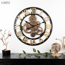 Круглые Настенные часы в американском стиле, большие размеры 58 см, настенные деревянные с римскими цифрами, для гостиной, офиса, подвесные украшения 2024 - купить недорого