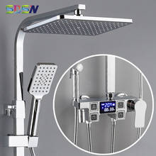 Chrome Shower Set 38 Temperature Thermostatic Bathroom Shower Mixer Set Spa Rainfall Shower Head Chrome Bath Digital Shower Set 2024 - buy cheap