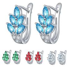 Women Cubic Zirconia Inlaid Huggie Earrings Wedding Engagement Jewelry Gift 2024 - buy cheap