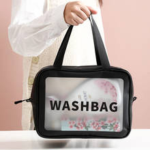 Прозрачная косметичка на молнии для женщин, дорожные водонепроницаемые сумочки для туалетных принадлежностей, дорожный органайзер для косметики, чехол 2024 - купить недорого