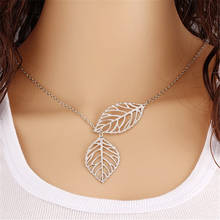 Leaves Necklace Hollow Double Leaf Pendant Necklaces For Women Man Simple Korean Chain Necklace Fashion Jewelry Gifts 2024 - buy cheap