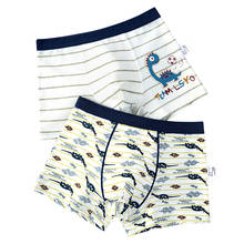 2 pçs/lote Dinossauro Menino Boxer Cueca Gráfico Listrado Branco Calcinhas De Algodão Menino Roupa Dos Miúdos 3 4 6 8 10 12 14 Anos OKU203014 2024 - compre barato