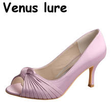 Venus lure-zapatos de boda lavanda para mujer, calzado de tacón alto con punta abierta, talla 8 2024 - compra barato
