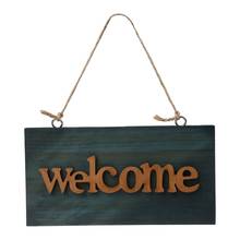 Hot Vintage Wooden Open Closed Welcome Sign Plaque Blue Cafe Shop Door Hanging Sign Sign Type:Welcome 2024 - buy cheap