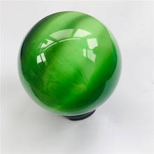 Natural olho de gato verde pedra quartzo bola de cristal decoração para casa pedra natural corte e polimento 1pc 2024 - compre barato