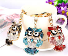 Cute Owl Crystal Charm Purse Handbag Car Key Keyring Keychain Party Wedding Birthday Gift B883 2024 - buy cheap