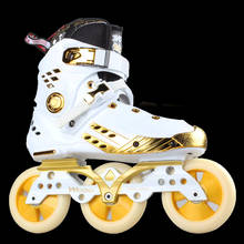 Skates de velocidade e patinação profissional, novo design, em linha, 3x2020mm ou 4x7 6/80mm, patins de cano alto, sapatos de skate grátis, 100 2024 - compre barato