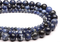 Natural Sodalite 4-12mm round Gemstone beads  for 925 sterling silver Jewelry Making  Necklace Bracelet 15inch ICNWAY 2024 - buy cheap