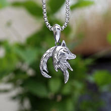 Classic Viking Fox Pendant Necklace Men and Women Punk Hip Hop Stainless Steel Animal Pendant Amulet Jewelry Gift Wholesale 2024 - buy cheap