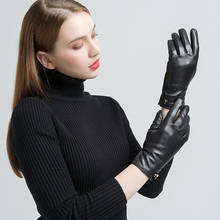 NH Winter Genuine Leather Gloves for Women Fashion Classic Black Real Sheepskin Touch Screen Gloves Soft Warm Mittens New L073 2024 - buy cheap