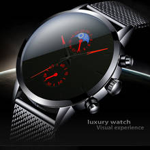 2020 homens relógio de negócios preto aço inoxidável relógio de pulso de quartzo masculino de luxo relógio relogio masculino erkek kol saati 2024 - compre barato