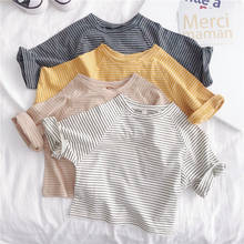 2021 Summer Girls Boys Casual Stripe Short Sleeve T-shirt Baby Kids Children Tee 2024 - buy cheap