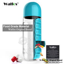 Walfos комбинированный ежедневный Еженедельный семь отделений коробка для таблеток Органайзер с бутылкой для воды с легкой транспортировкой бутылки для воды 2024 - купить недорого