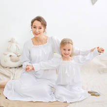 Mother Daughter Family Matching Sleepwear Soft Cotton Loose Long Nightgown Nightdress Mom Kids Leisure Home Wear Clothes Nighty 2024 - buy cheap