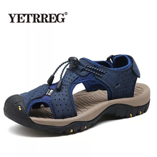 Vancat Big Size Genuine Leather Men Sandals New Summer Men Shoes Beach Sandals for Man Fashion Brand Outdoor Casual Sneakers 2024 - buy cheap