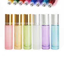 10ml Thick Portable Pearl Colorful Glass Roll Essential Oil Perfume Bottles Travel Refillable Roller Ball Vial 5pcs 2024 - buy cheap