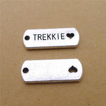 100 Encantos TREKKIE Pçs/lote 8*21MM Carta Encantos para a Jóia diy 2024 - compre barato