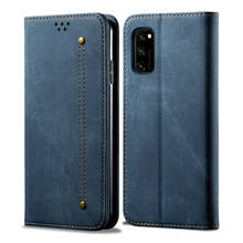 Luxury Cloth Denim Solid Leather for Huawei Honor View 30 Case Honor V30 Pro V 30 View30 Flip Cover Funda Honor View 30 Pro Case 2024 - buy cheap