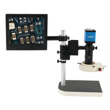 HDMI VGA Industrial Digital Video Microscope Camera + 100X C Mount Lens + 56 LED Ring Light + Stand + 8" LCD Monitor 2024 - buy cheap