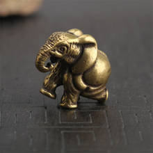 Retro Carved Pure Copper Elephant Small Statue Feng Shui Ornaments Handmade Brass Animal Crafts Home Decor Office Desk Figurine 2024 - buy cheap