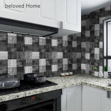 Adesivo de parede autoadesivo com telhas para cozinha, papel de parede 3d à prova d'água, filmes de vinil, mosaico, mural de xadrez, decoração para a casa, melhoria 2024 - compre barato