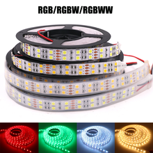 Fita de luz led smd 5050 com 60/120 leds por metro, 12v, rgb, rgbw, flexível, à prova d'água, tira com 5m 2024 - compre barato