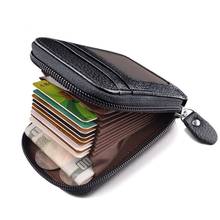 New Fashion Men's Wallet  Credit Card Holder RFID Blocking Zipper Thin Pocket 2024 - buy cheap